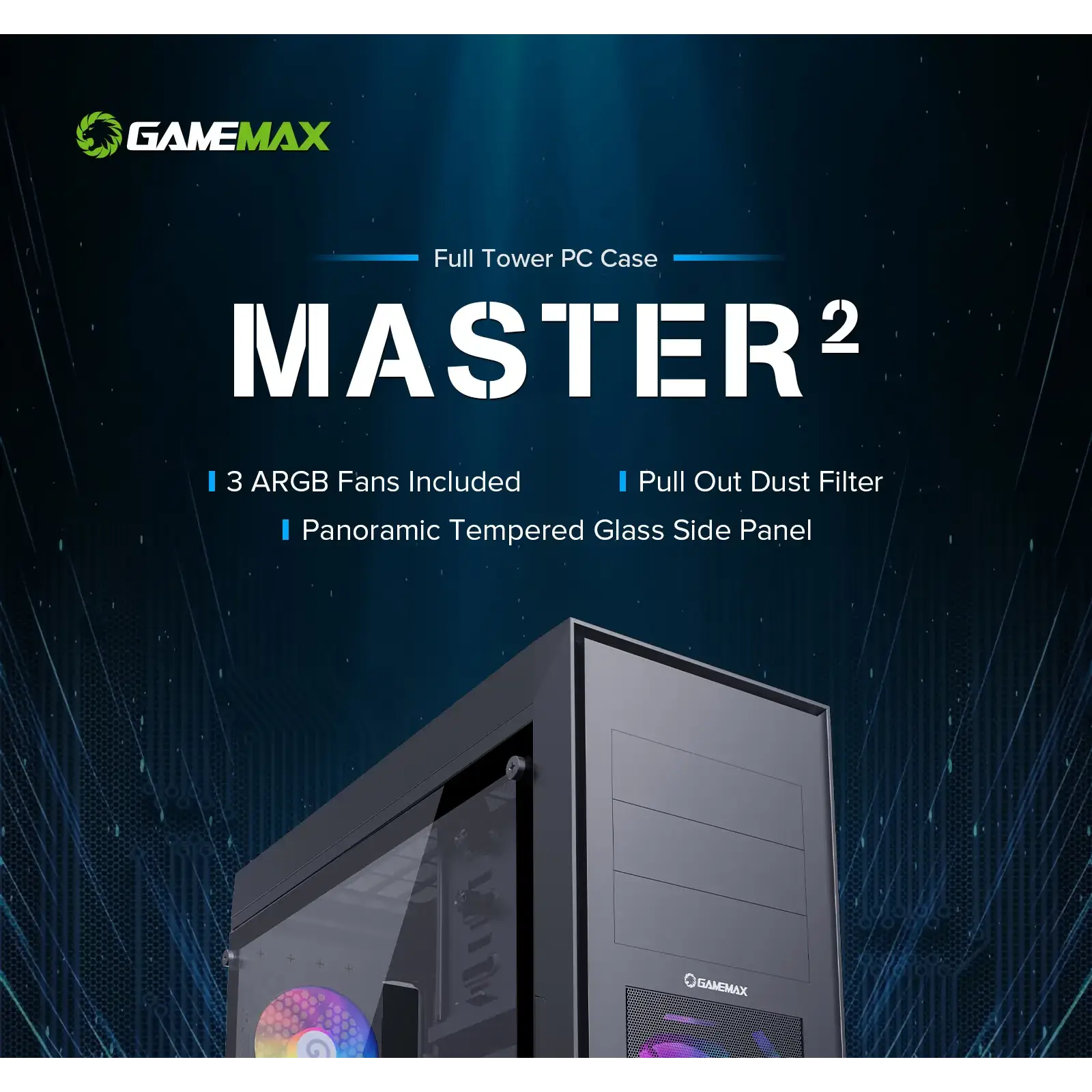 Корпус GAMEMAX Full Tower ATX без блока питания MASTER 2 UA