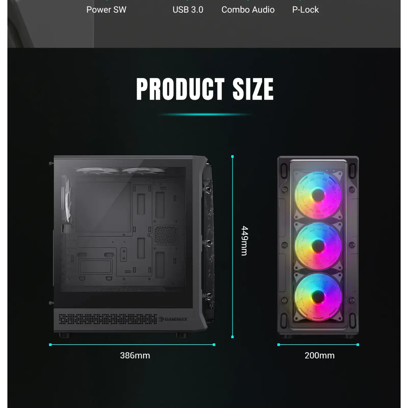 Корпус Gamemax Starlight 2 AB б/БП UA