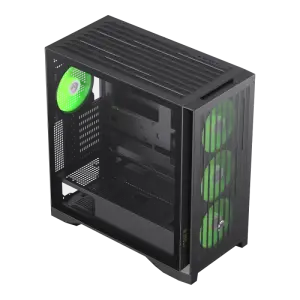 Корпус GAMEMAX Tower E-ATX без блока живлення , загартован е скло E-ATX,ATX, M-ATX,ITX, Tempered Glass,Mesh,2 LEADER 2 BK UA