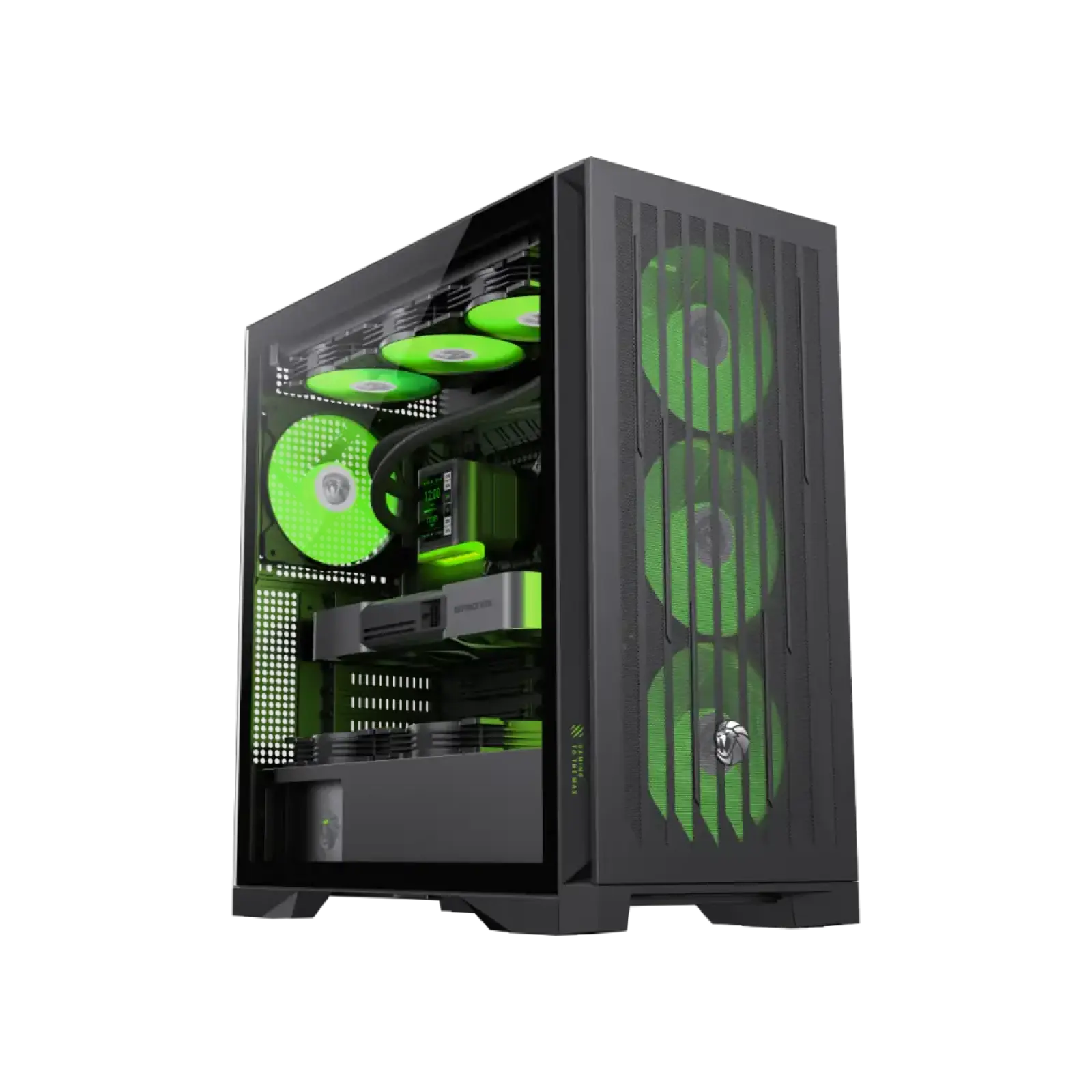 Корпус GAMEMAX Tower E-ATX без блока живлення , загартован е скло E-ATX,ATX, M-ATX,ITX, Tempered Glass,Mesh,2 LEADER 2 BK UA