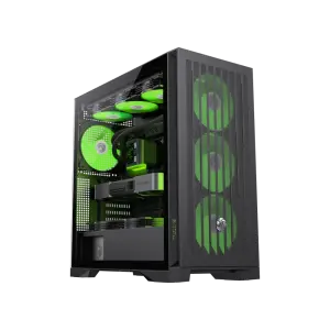 Корпус GAMEMAX Tower E-ATX без блока живлення , загартован е скло E-ATX,ATX, M-ATX,ITX, Tempered Glass,Mesh,2 LEADER 2 BK UA