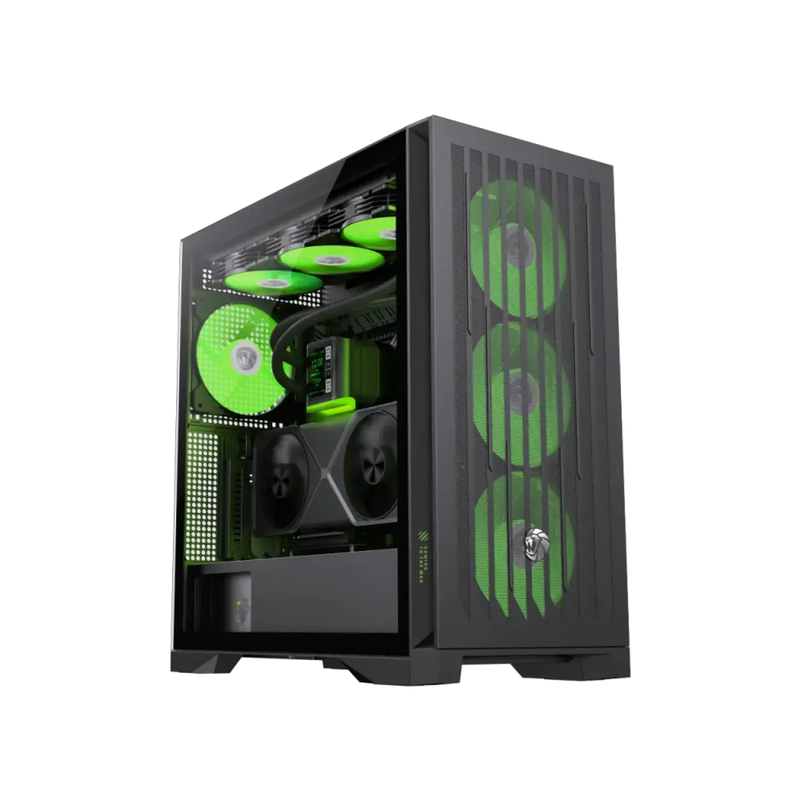 Корпус GAMEMAX Tower E-ATX без блока живлення , загартован е скло E-ATX,ATX, M-ATX,ITX, Tempered Glass,Mesh,2 LEADER 2 BK UA