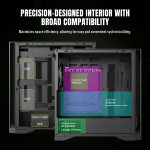 Корпус GAMEMAX Tower E-ATX без блока живлення , загартован е скло E-ATX,ATX, M-ATX,ITX, Tempered Glass,Mesh,2 LEADER 2 BK UA