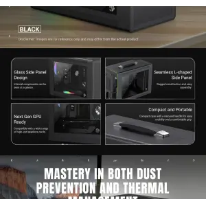 Корпус GAMEMAX Mini Tower без блока живлення U-ATX(244*185 mm),  FLEX-ATX(229*191mm)、ITX(170*170mm), 1*usb 3. Spark Air BK UA