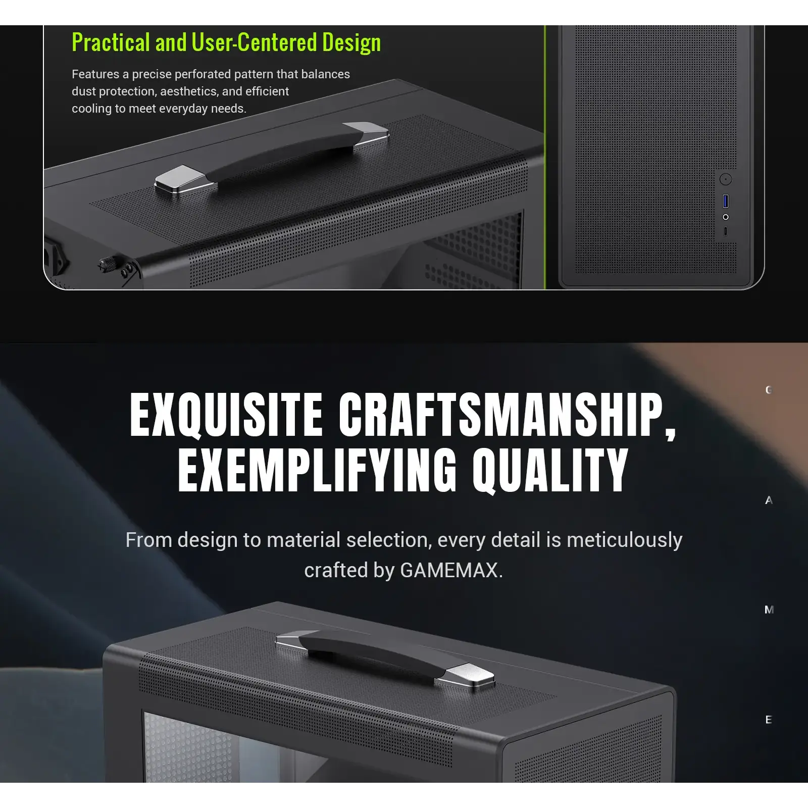 Корпус GAMEMAX Mini Tower без блока живлення U-ATX(244*185 mm),  FLEX-ATX(229*191mm)、ITX(170*170mm), 1*usb 3. Spark Air BK UA