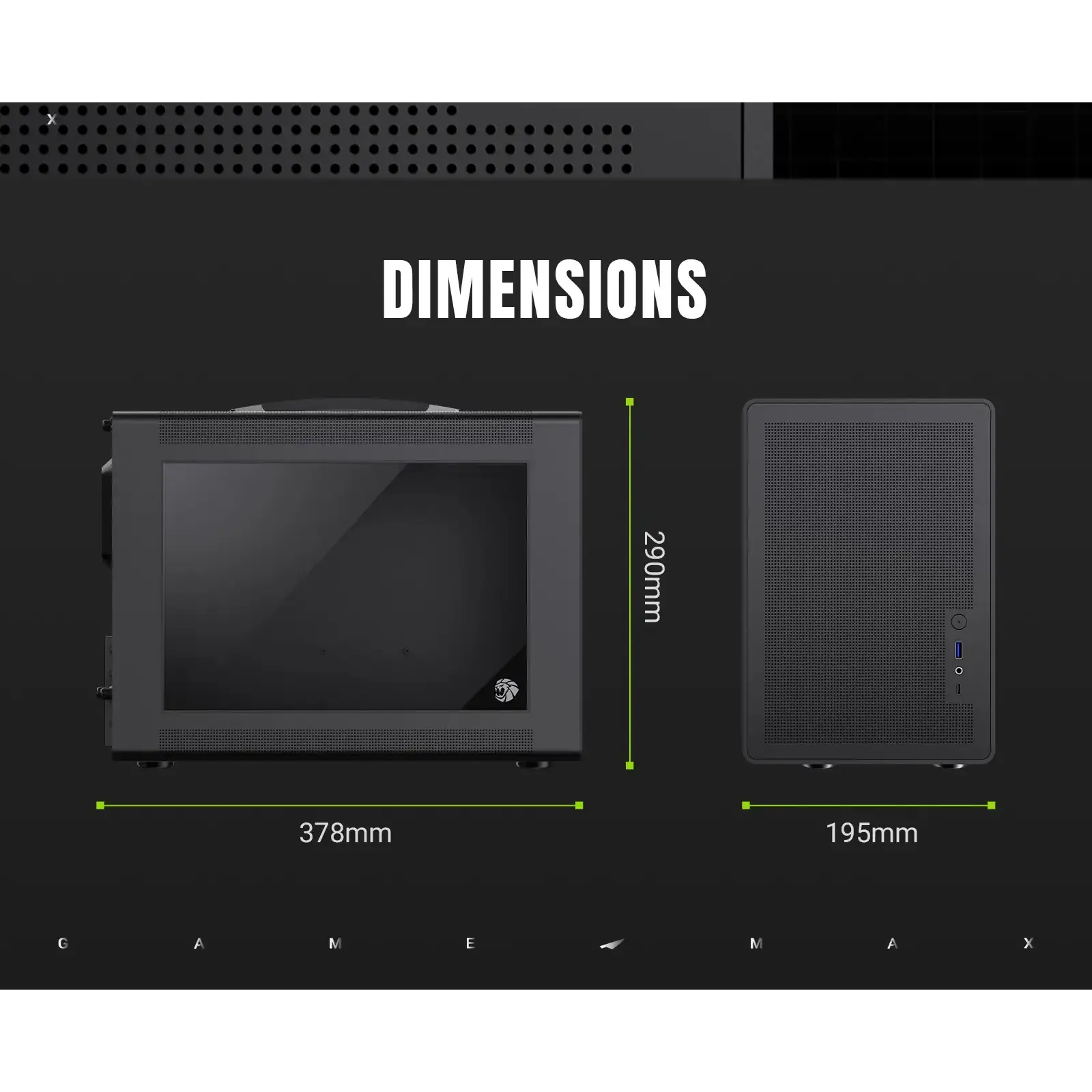 Корпус GAMEMAX Mini Tower без блока живлення U-ATX(244*185 mm),  FLEX-ATX(229*191mm)、ITX(170*170mm), 1*usb 3. Spark Air BK UA