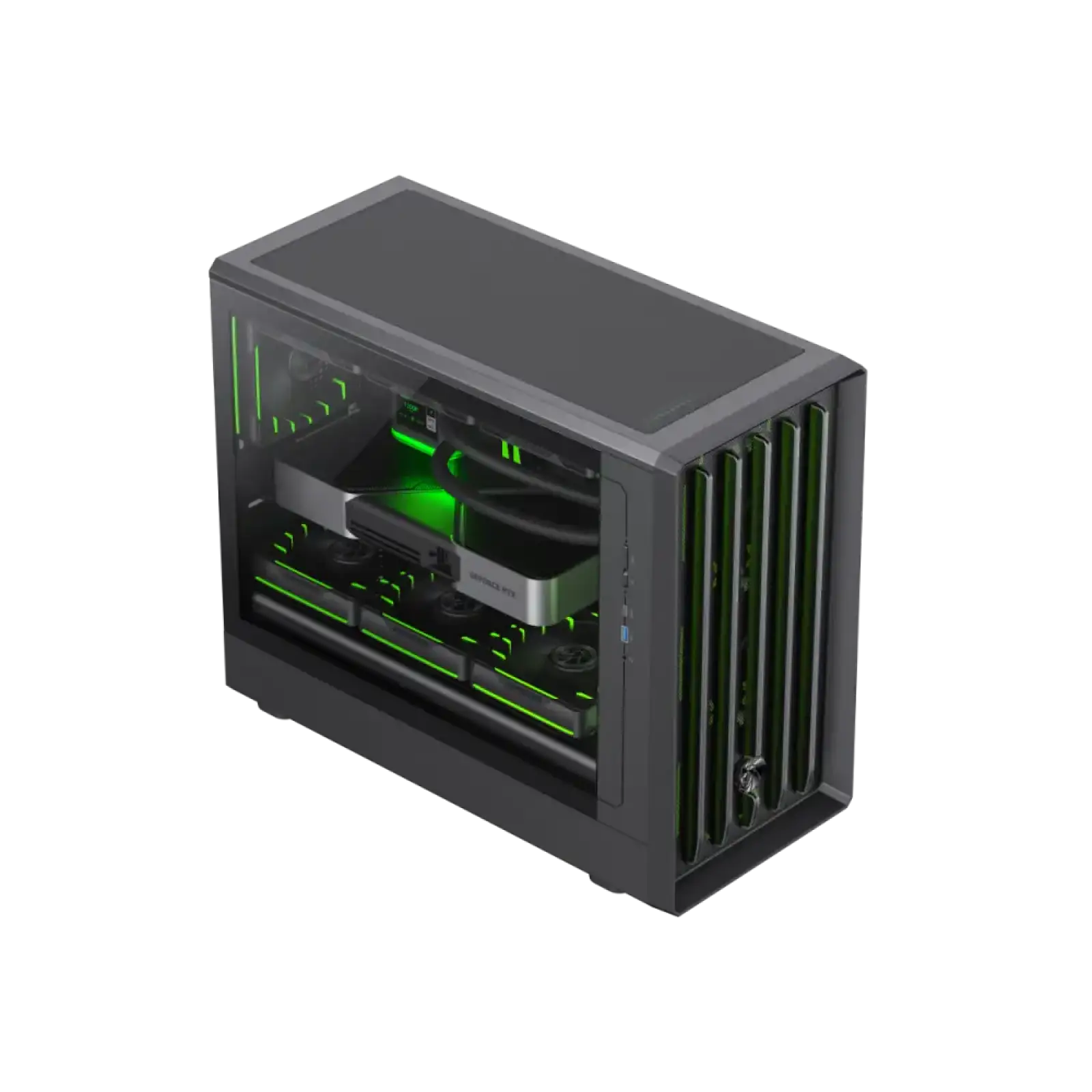 Корпус GAMEMAX М-ATX без блока живлення , загартоване скло , пластик M-ATX,ITX USB 3.0*1, Type -C*1, RGB Co Claw 360 BK UA