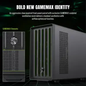 Корпус GAMEMAX М-ATX без блока живлення , загартоване скло , пластик M-ATX,ITX USB 3.0*1, Type -C*1, RGB Co Claw 360 BK UA