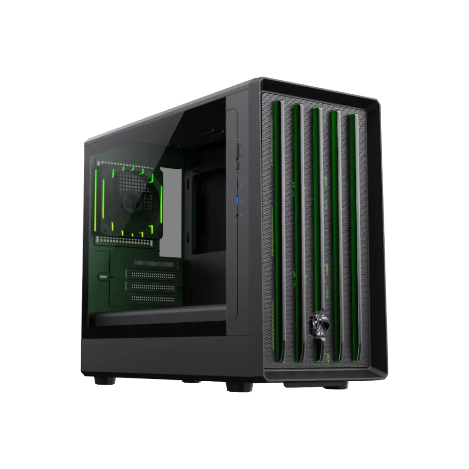 Корпус GAMEMAX М-ATX без блока живлення , загартоване скло , пластик M-ATX,ITX USB 3.0*1, Type -C*1, RGB Co Claw 360 BK UA