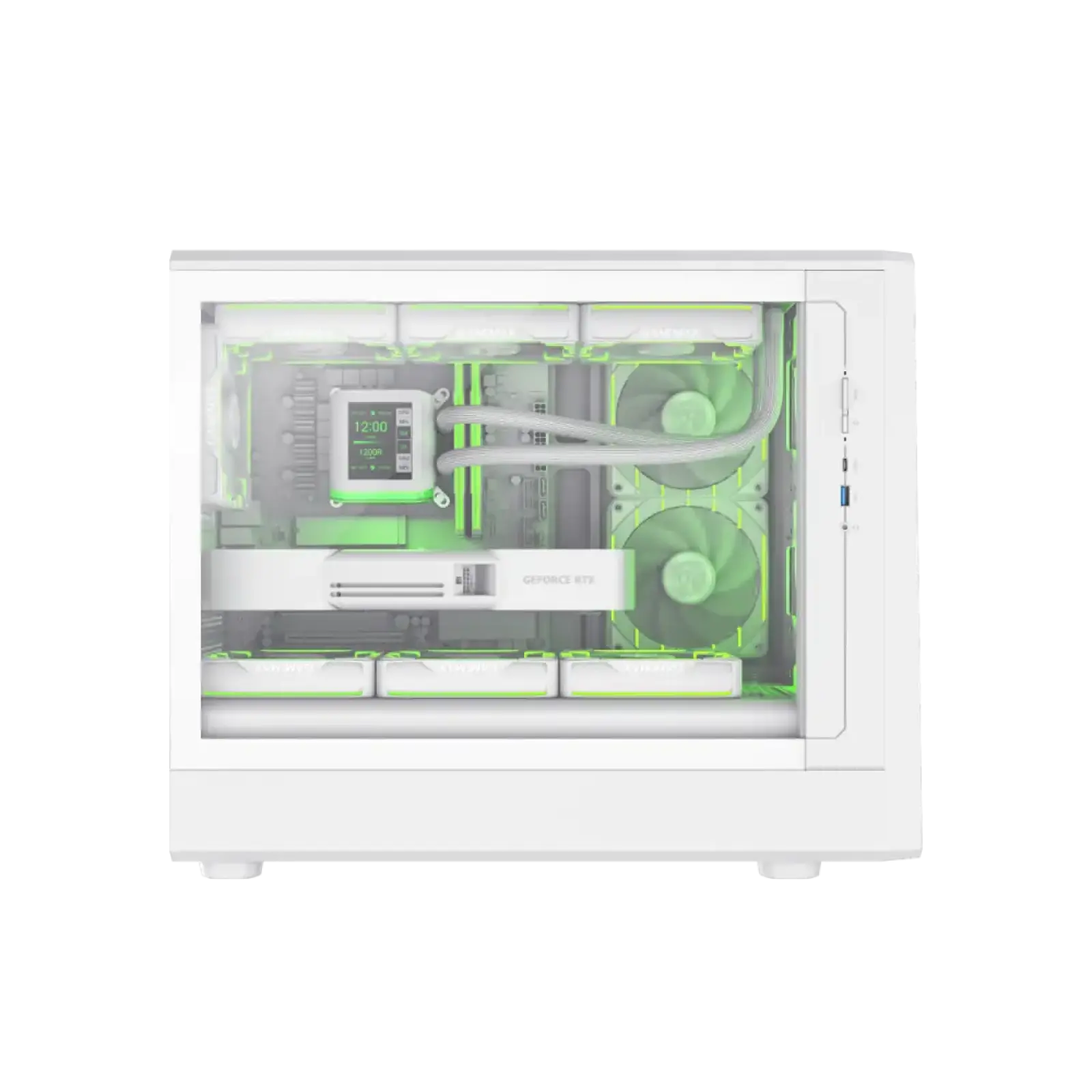 Корпус GAMEMAX М-ATX без блока живлення , загартоване скло , пластик M-ATX,ITX USB 3.0*1, Type -C*1, RGB Co Claw 360 WH UA