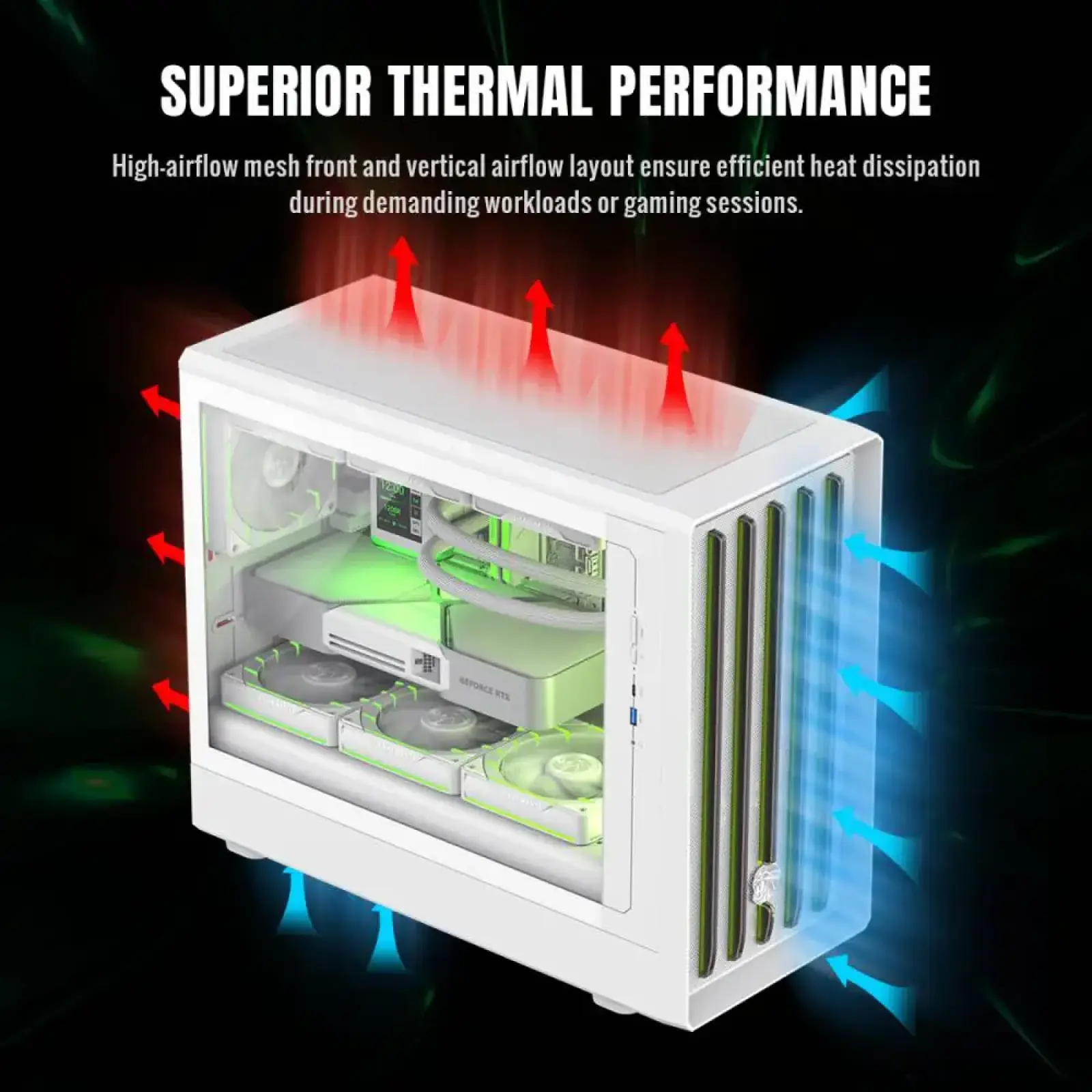 Корпус GAMEMAX М-ATX без блока живлення , загартоване скло , пластик M-ATX,ITX USB 3.0*1, Type -C*1, RGB Co Claw 360 WH UA