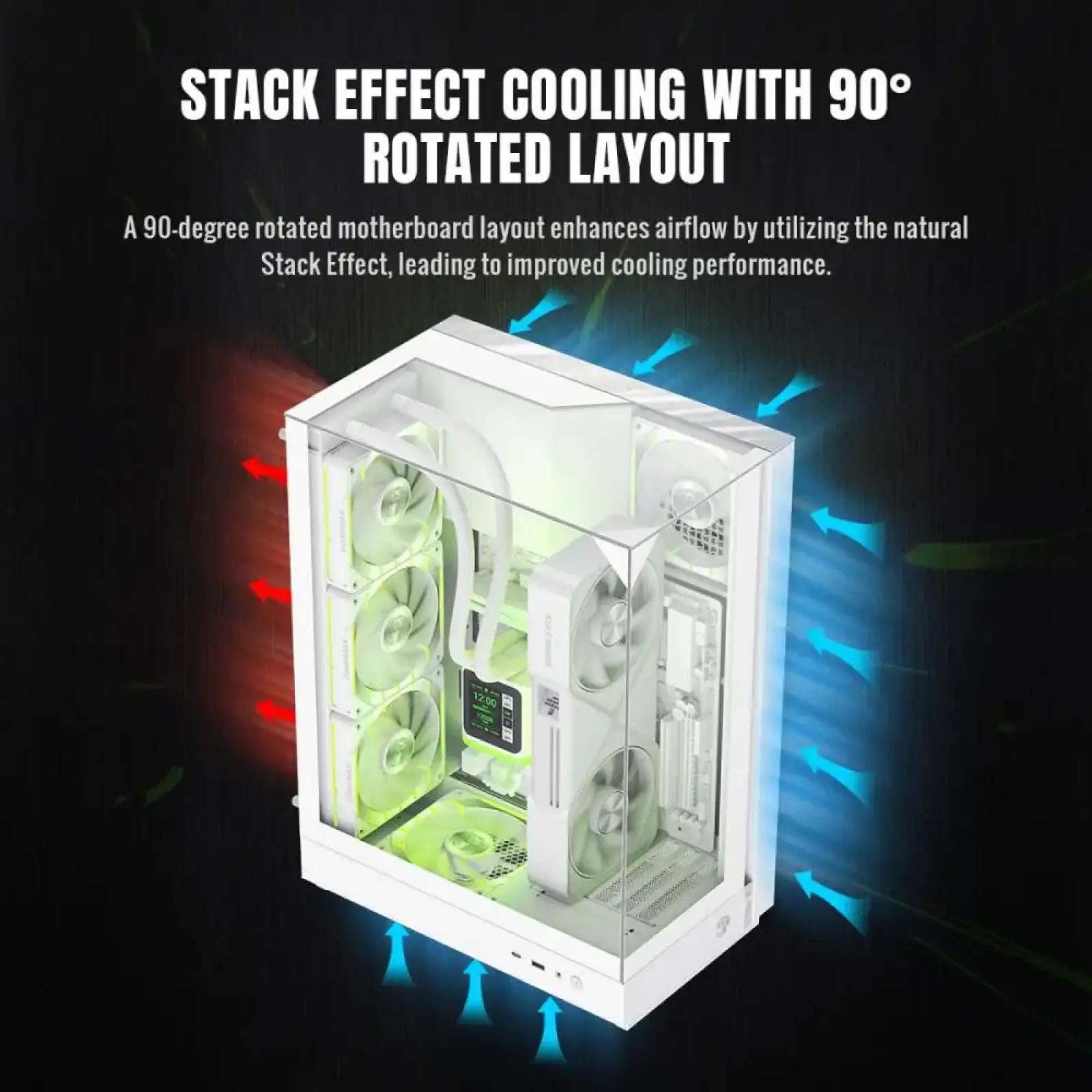 Корпус GAMEMAX М-ATX без блока живлення , загартоване скло , пластик,підтримує вертикальну установку відеокар T20 WH UA