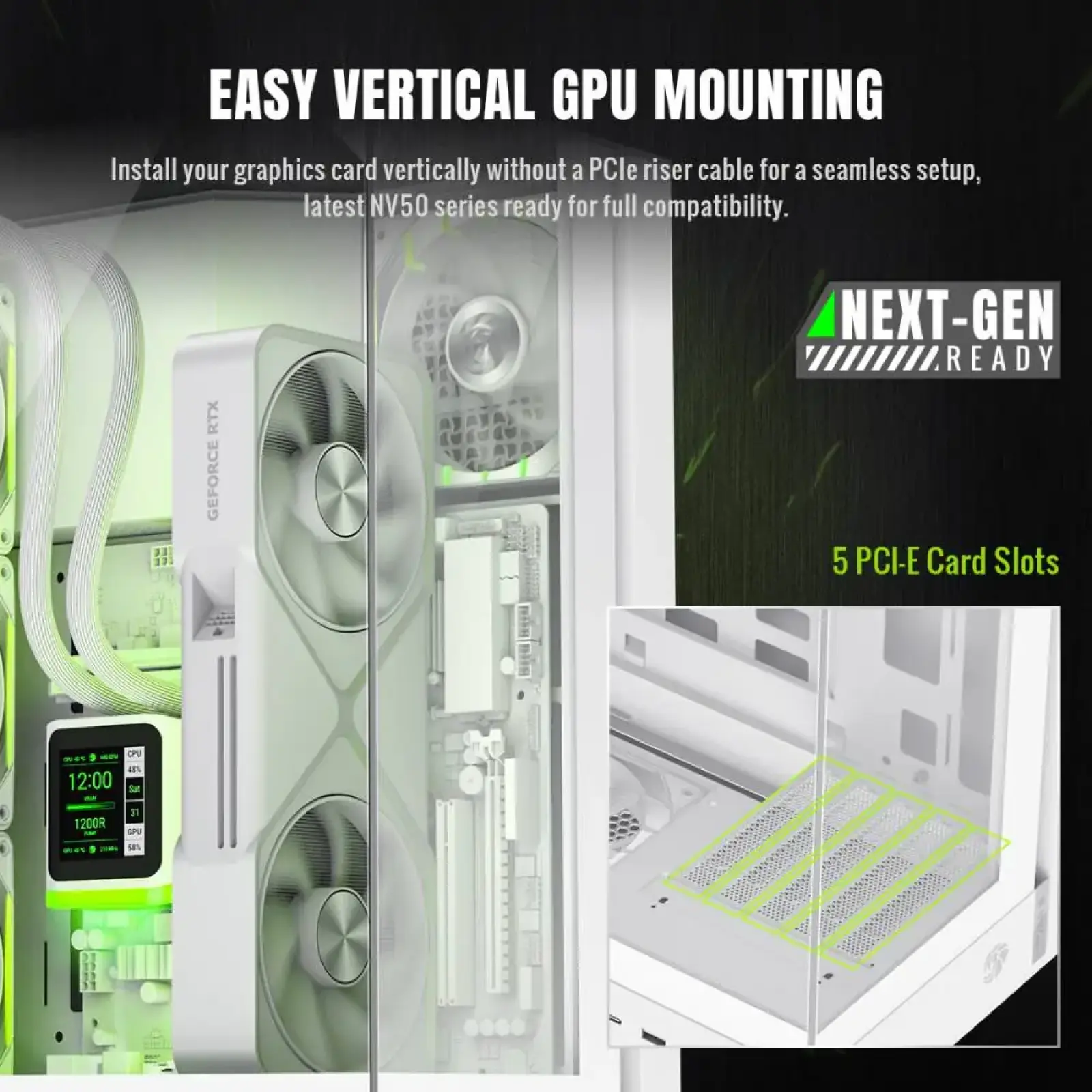 Корпус GAMEMAX М-ATX без блока живлення , загартоване скло , пластик,підтримує вертикальну установку відеокар T20 WH UA