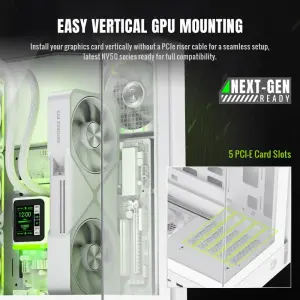 Корпус GAMEMAX М-ATX без блока живлення , загартоване скло , пластик,підтримує вертикальну установку відеокар T20 WH UA