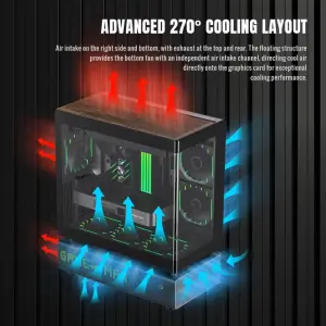 Корпус GAMEMAX комп'ютерний Mid Tower без блока живлення ATX,M-ATX,ITX. (Support BTF),Tempered Glass,Mesh,U N90 BG UA