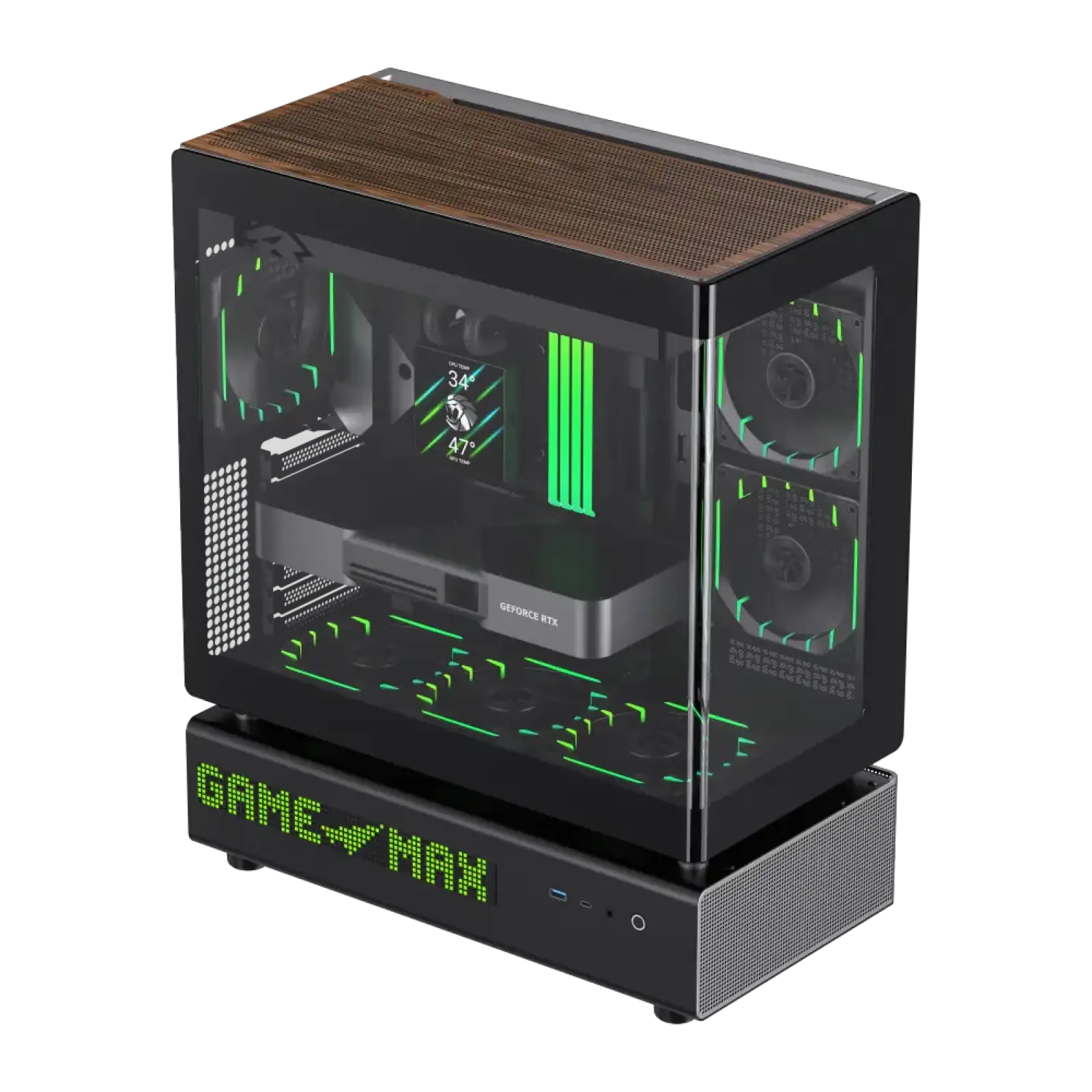 Корпус GAMEMAX комп'ютерний Mid Tower без блока живлення ATX,M-ATX,ITX. (Support BTF),Tempered Glass,Mesh,U N90 BG UA