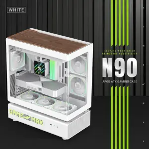 Корпус GAMEMAX комп'ютерний Mid Tower без блока живлення ATX,M-ATX,ITX. (Support BTF),Tempered Glass,Mesh,U N90 WH UA