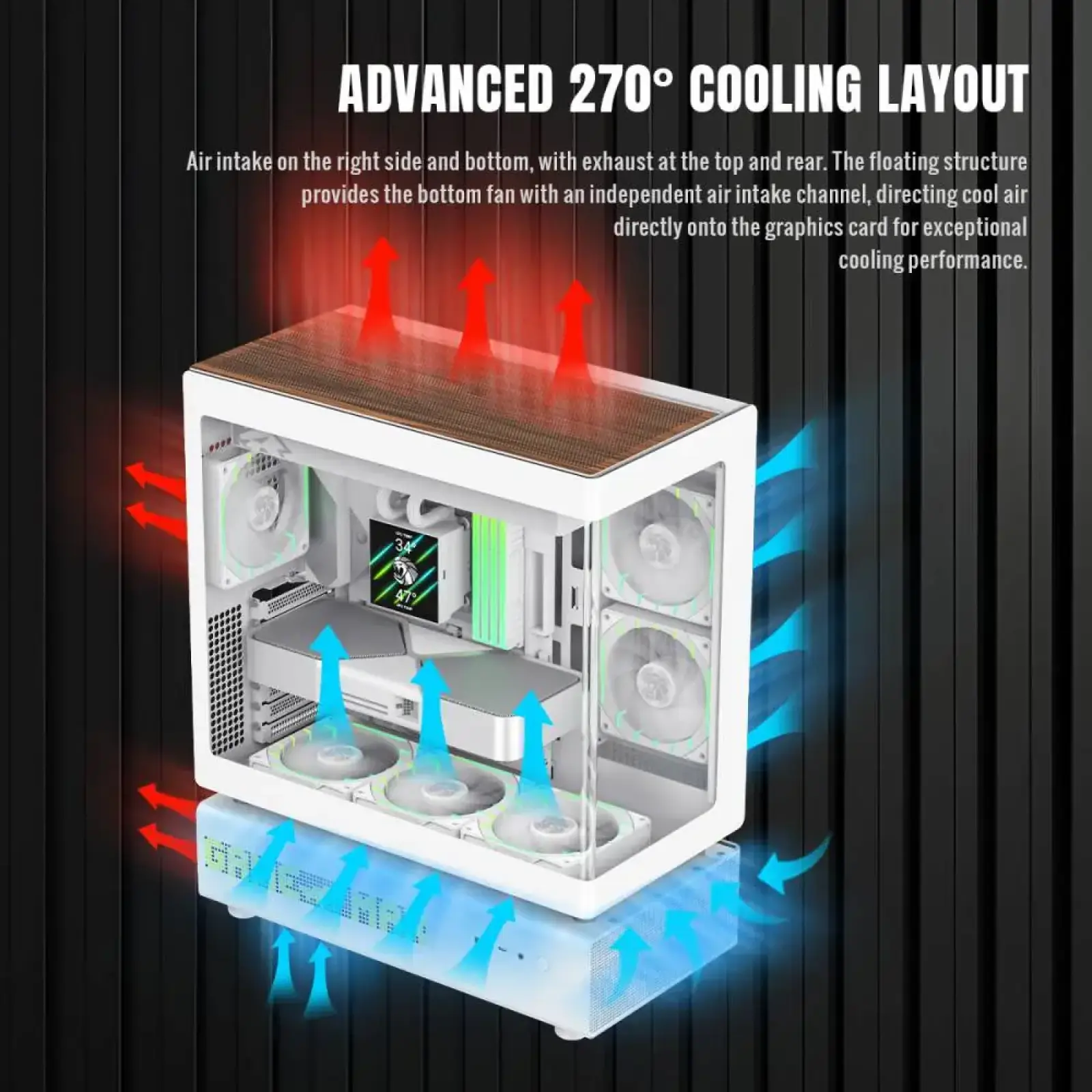 Корпус GAMEMAX комп'ютерний Mid Tower без блока живлення ATX,M-ATX,ITX. (Support BTF),Tempered Glass,Mesh,U N90 WH UA