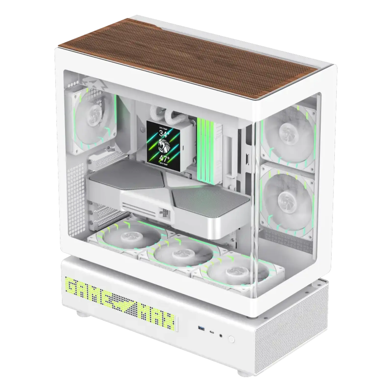 Корпус GAMEMAX комп'ютерний Mid Tower без блока живлення ATX,M-ATX,ITX. (Support BTF),Tempered Glass,Mesh,U N90 WH UA