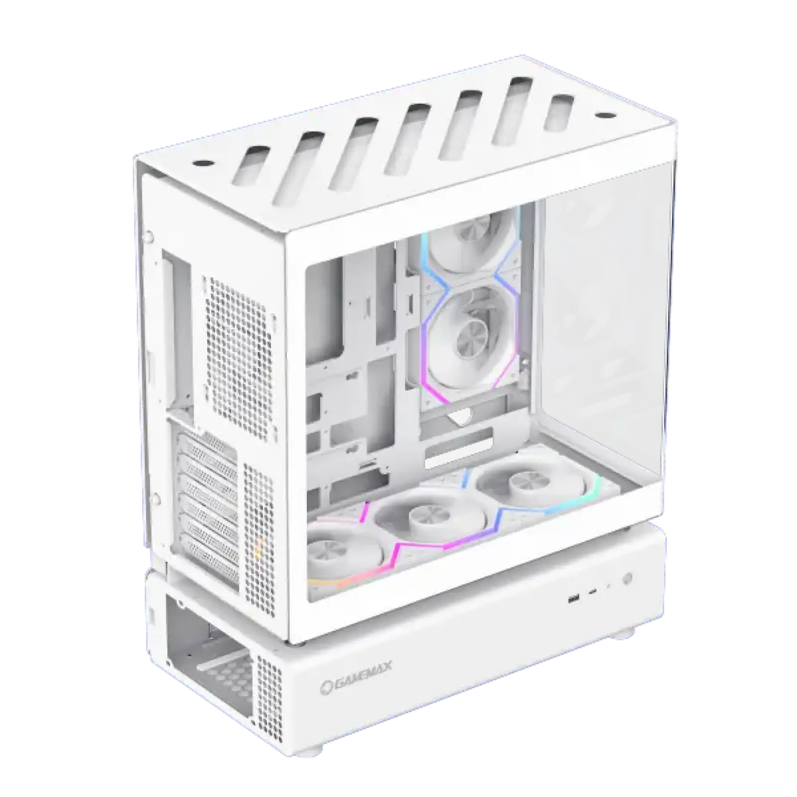 Корпус GAMEMAX комп'ютерний Midi Tower без блока живлення ATX,M-ATX,ITX. (Support BTF),Tempered Glass,Mesh N80 WH UA