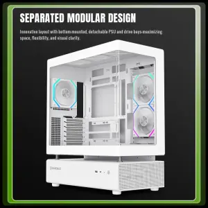 Корпус GAMEMAX комп'ютерний Midi Tower без блока живлення ATX,M-ATX,ITX. (Support BTF),Tempered Glass,Mesh N80 WH UA