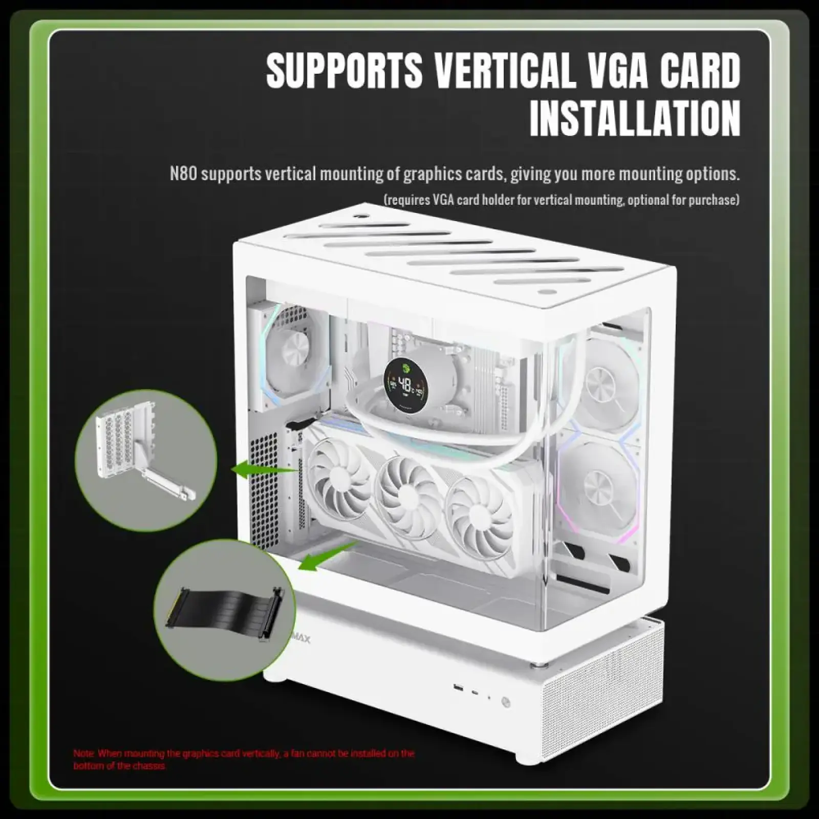 Корпус GAMEMAX комп'ютерний Midi Tower без блока живлення ATX,M-ATX,ITX. (Support BTF),Tempered Glass,Mesh N80 WH UA