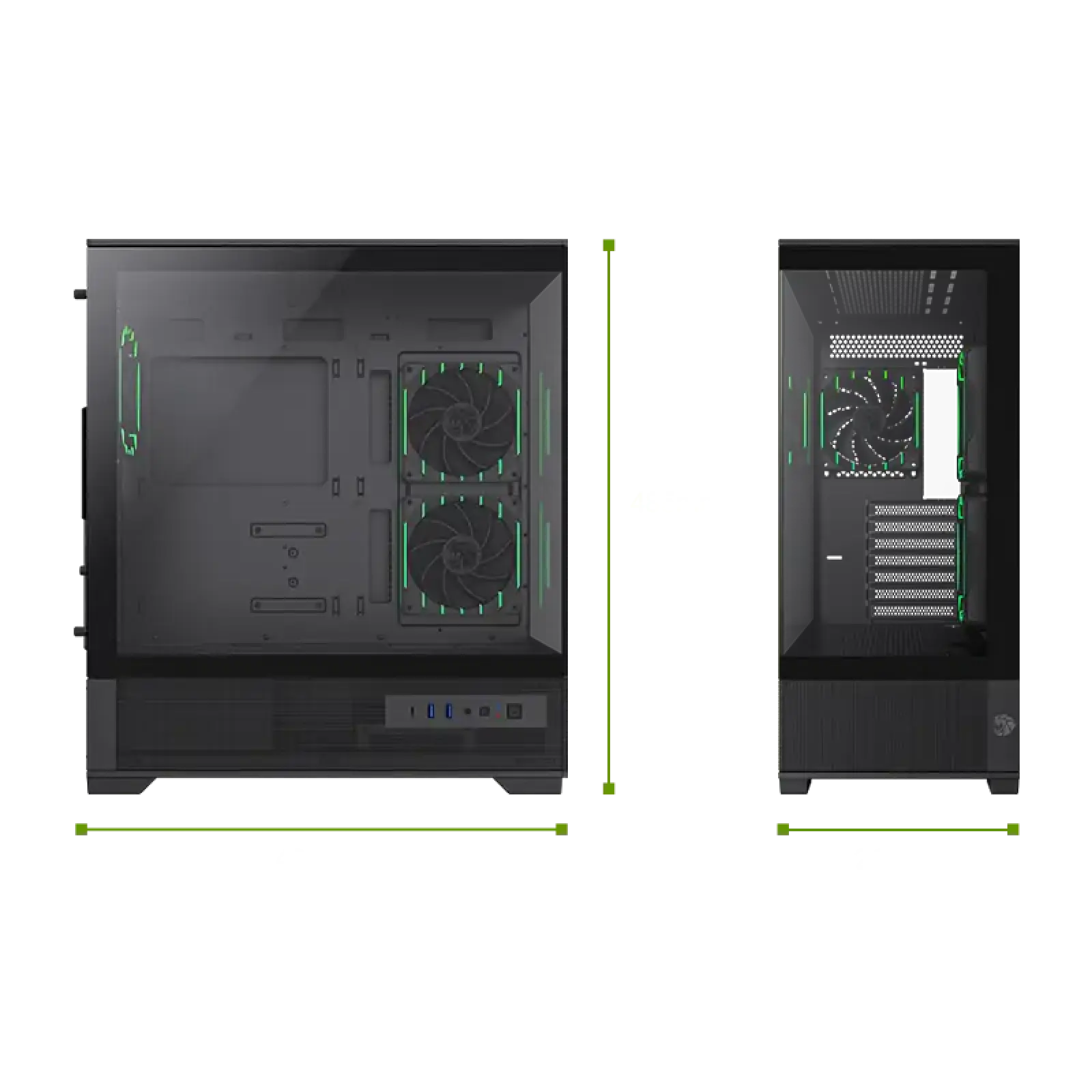 Корпус GAMEMAX комп'ютерний Midi Tower без блока живлення E-ATX,ATX, M-ATX,ITX, Tempered Glass,Mesh,USB3.2x VISTA 2 AB UA
