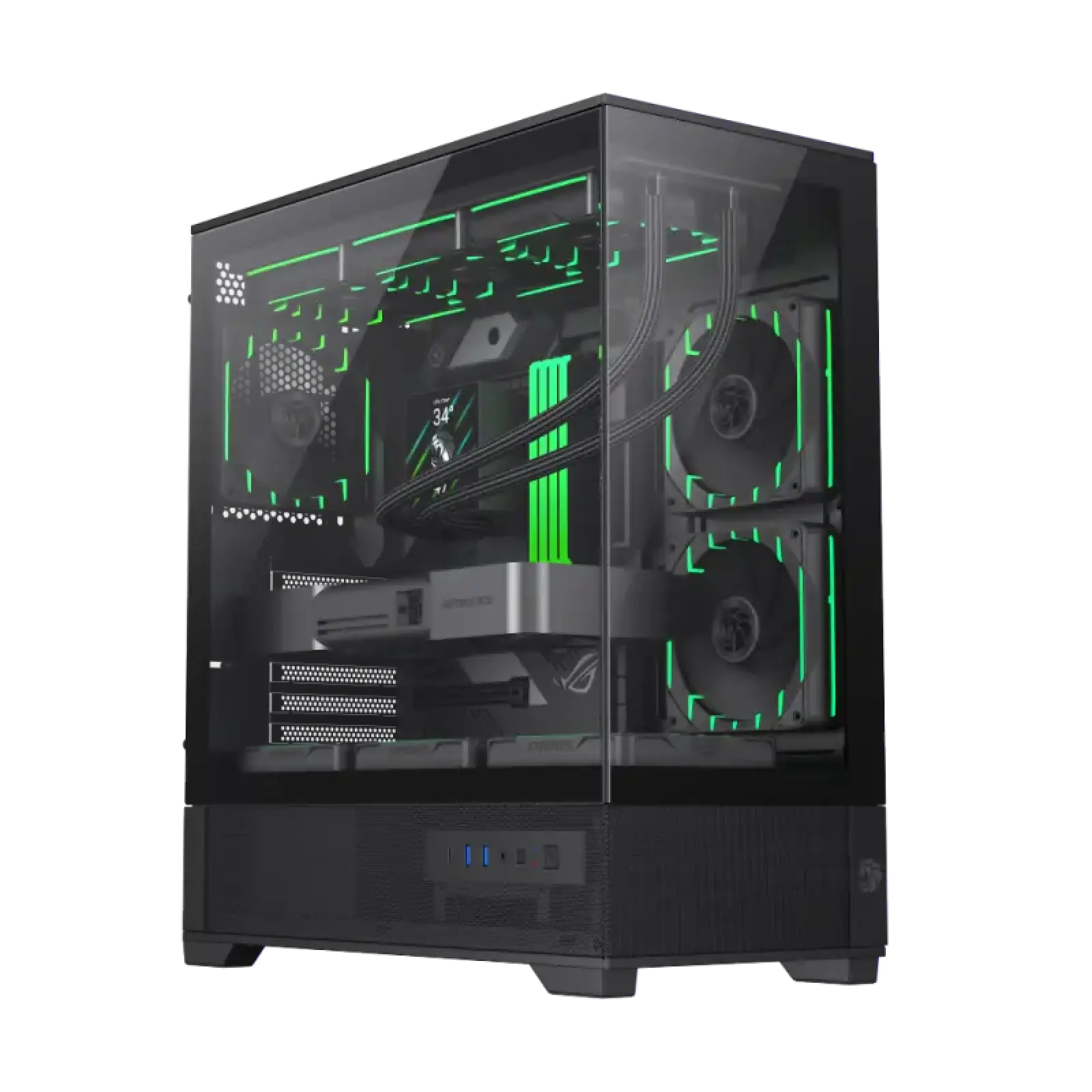 Корпус GAMEMAX комп'ютерний Midi Tower без блока живлення E-ATX,ATX, M-ATX,ITX, Tempered Glass,Mesh,USB3.2x VISTA 2 AB UA