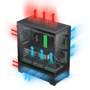 Корпус GAMEMAX комп'ютерний Midi Tower без блока живлення E-ATX,ATX, M-ATX,ITX, Tempered Glass,Mesh,USB3.2x VISTA 2 AB UA