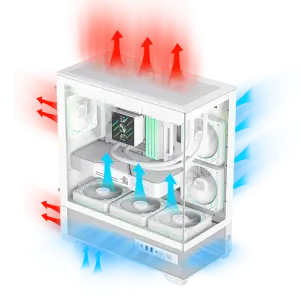 Корпус GAMEMAX комп'ютерний Midi Tower без блока живлення E-ATX,ATX, M-ATX,ITX, Tempered Glass,Mesh,USB3.2x VISTA 2 AW UA