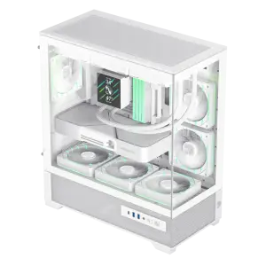 Корпус GAMEMAX комп'ютерний Midi Tower без блока живлення E-ATX,ATX, M-ATX,ITX, Tempered Glass,Mesh,USB3.2x VISTA 2 AW UA