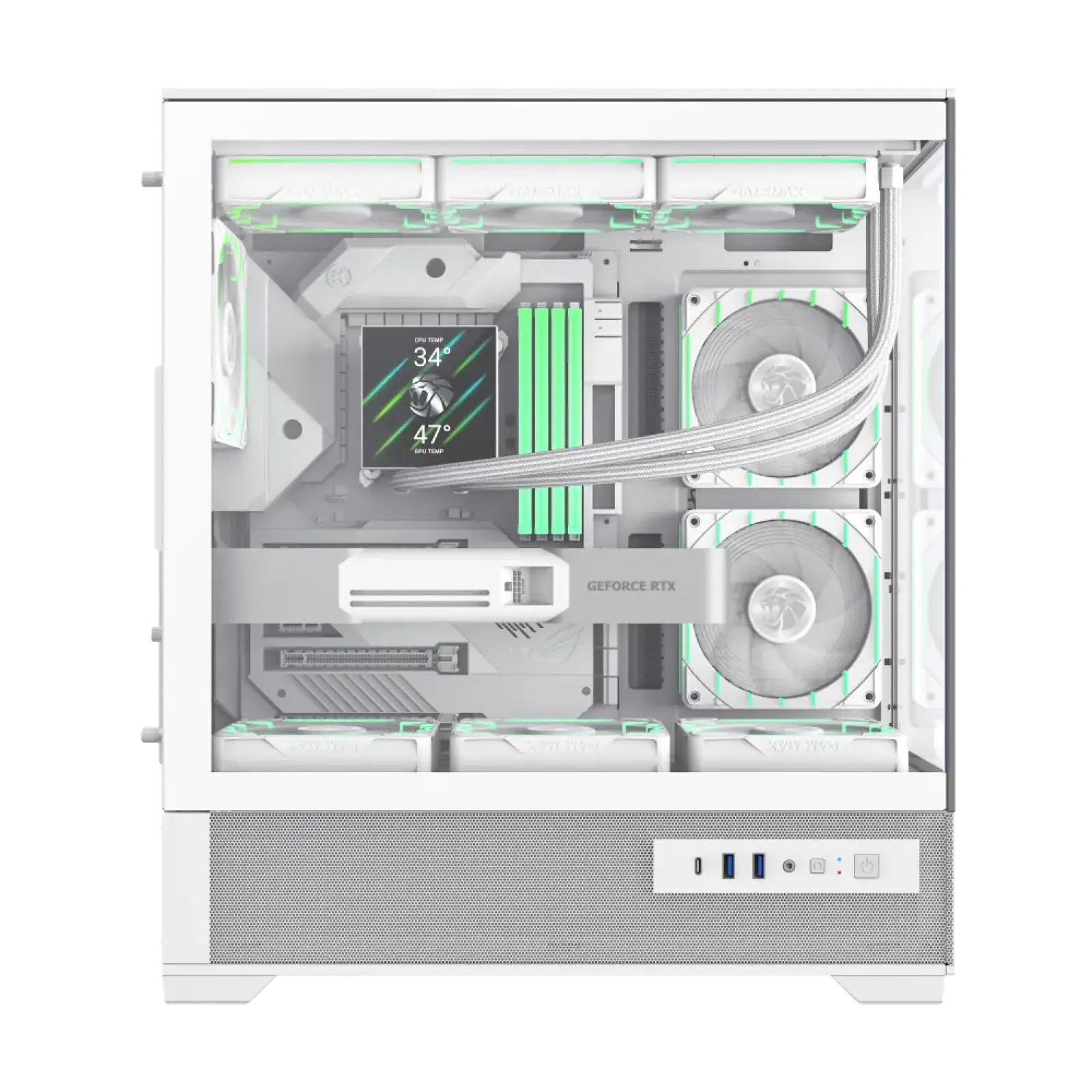 Корпус GAMEMAX комп'ютерний Midi Tower без блока живлення E-ATX,ATX, M-ATX,ITX, Tempered Glass,Mesh,USB3.2x VISTA 2 AW UA