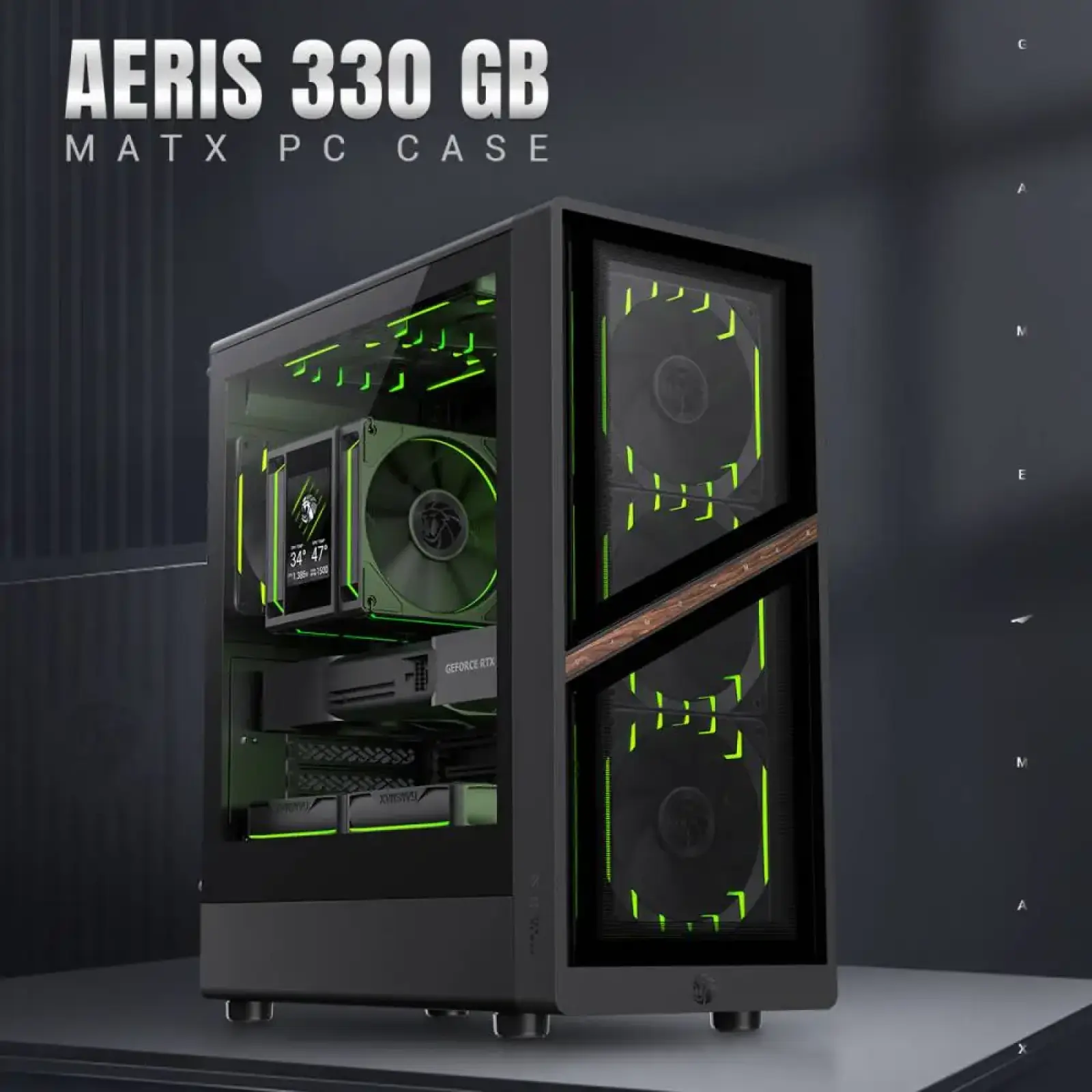 Корпус GAMEMAX комп'ютерний Mini Tower без блока живлення M-ATX,ITX, Tempered Glass,Mesh,USB2.0*1,USB3.0*1 AERIS 330 GB UA
