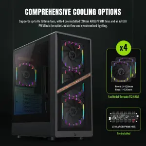 Корпус GAMEMAX комп'ютерний Mini Tower без блока живлення M-ATX,ITX, Tempered Glass,Mesh,USB2.0*1,USB3.0*1 AERIS 330 GB UA