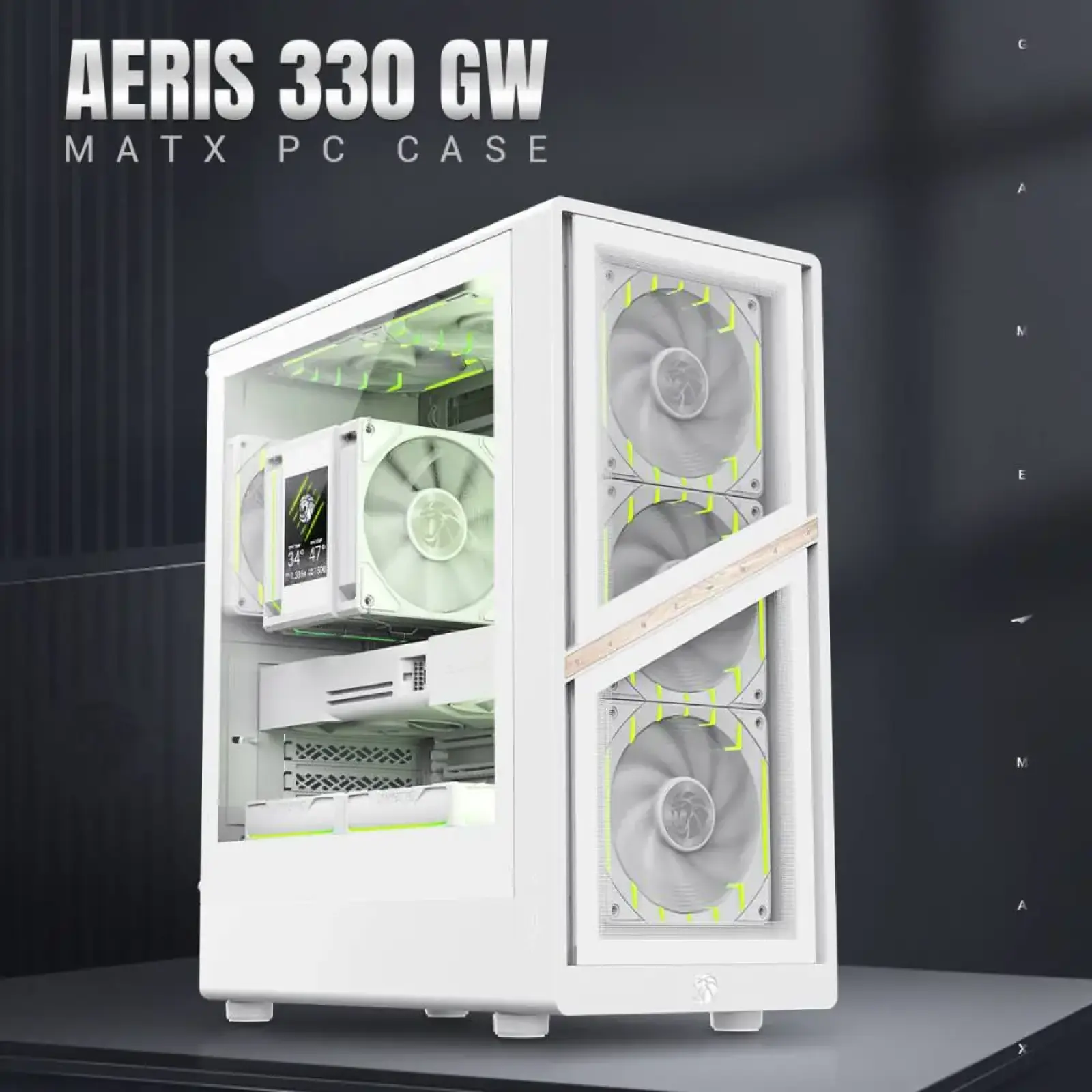 Корпус GAMEMAX комп'ютерний Mini Tower без блока живлення M-ATX,ITX, Tempered Glass,Mesh,USB2.0*1,USB3.0*1 AERIS 330 GW UA