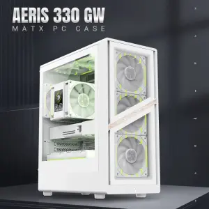 Корпус GAMEMAX комп'ютерний Mini Tower без блока живлення M-ATX,ITX, Tempered Glass,Mesh,USB2.0*1,USB3.0*1 AERIS 330 GW UA