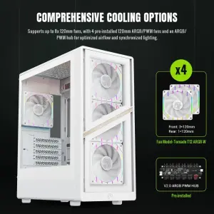 Корпус GAMEMAX комп'ютерний Mini Tower без блока живлення M-ATX,ITX, Tempered Glass,Mesh,USB2.0*1,USB3.0*1 AERIS 330 GW UA