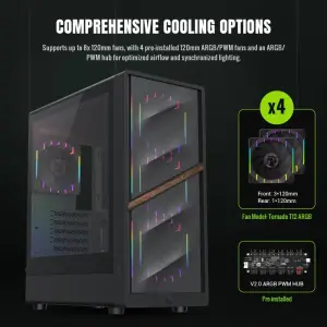 Корпус GAMEMAX комп'ютерний Mini Tower без блока живлення M-ATX,ITX, Tempered Glass,Mesh,USB2.0*1,USB3.0*1 AERIS 330 MB UA