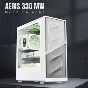 Корпус GAMEMAX комп'ютерний Mini Tower без блока живлення M-ATX,ITX, Tempered Glass,Mesh,USB2.0*1,USB3.0*1 AERIS 330 MW UA