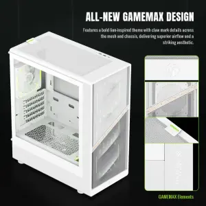 Корпус GAMEMAX комп'ютерний Mini Tower без блока живлення M-ATX,ITX, Tempered Glass,Mesh,USB2.0*1,USB3.0*1 AERIS 330 MW UA