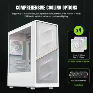 Корпус GAMEMAX комп'ютерний Mini Tower без блока живлення M-ATX,ITX, Tempered Glass,Mesh,USB2.0*1,USB3.0*1 AERIS 330 MW UA