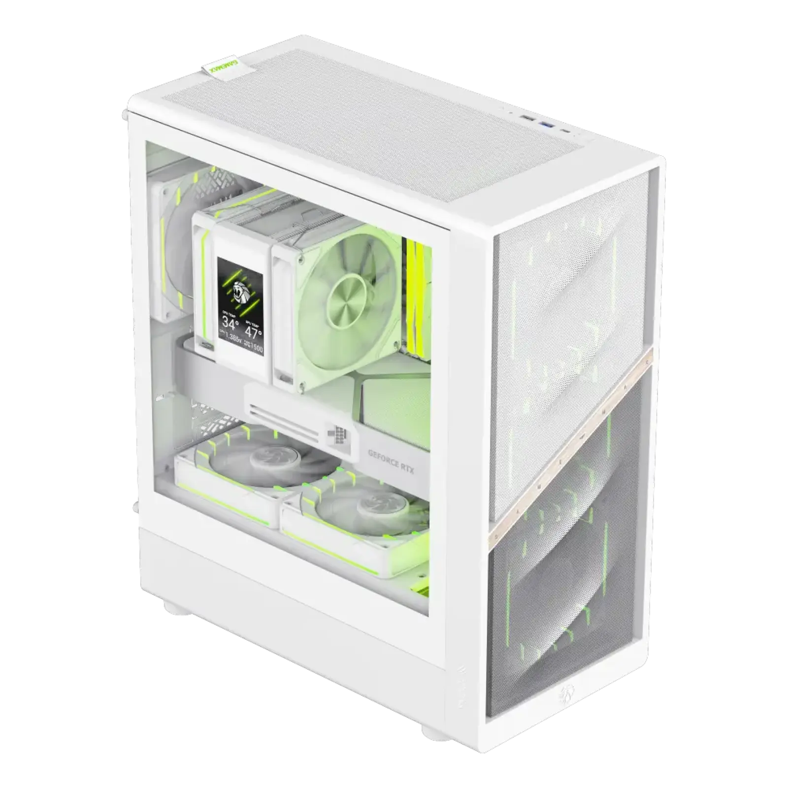 Корпус GAMEMAX комп'ютерний Mini Tower без блока живлення M-ATX,ITX, Tempered Glass,Mesh,USB2.0*1,USB3.0*1 AERIS 330 MW UA