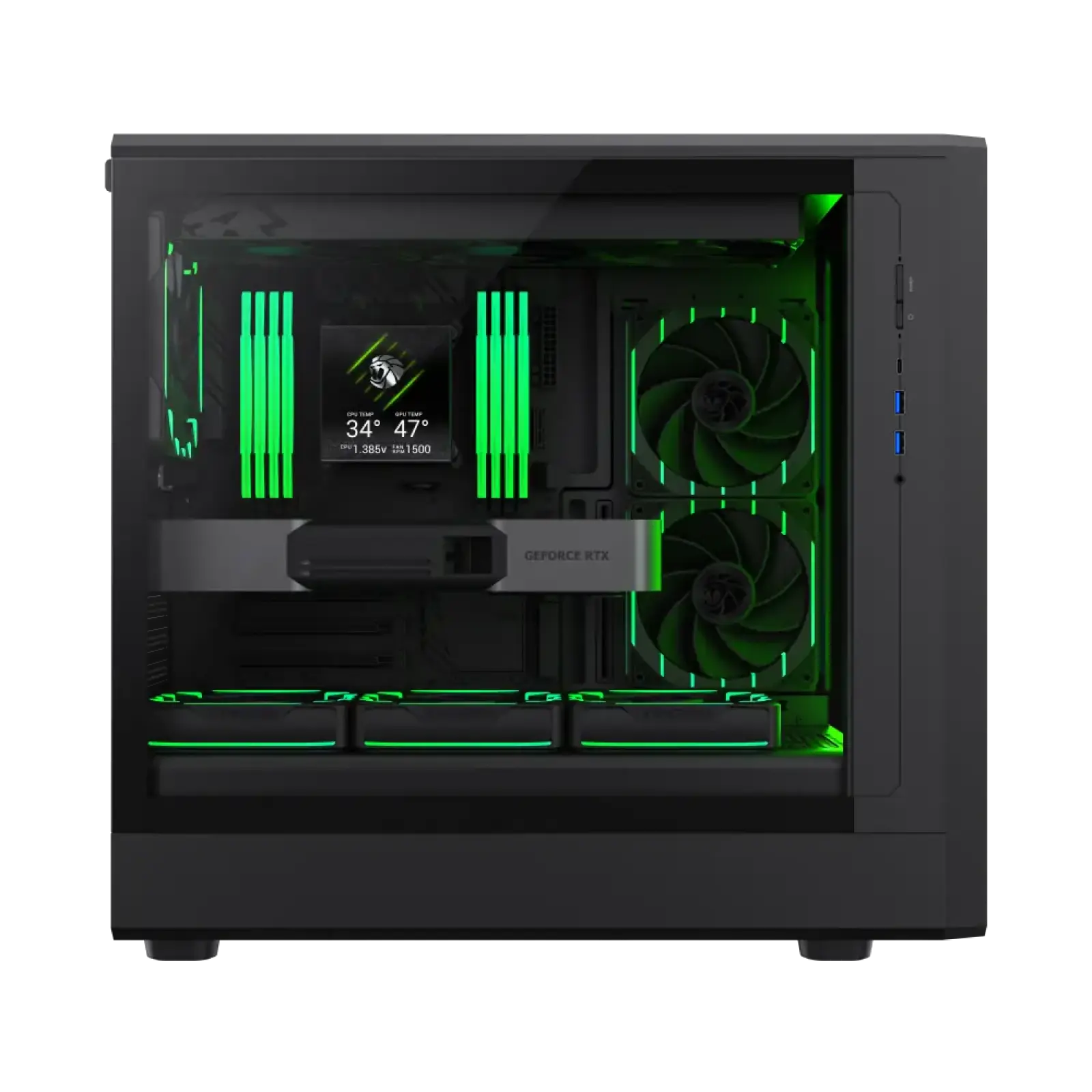 Корпус GAMEMAX комп'ютерний Mid Tower без блока живлення ATX, M-ATX,ITX, Tempered Glass,Mesh,USB3.0x2,Type- CLAW 460 BK UA