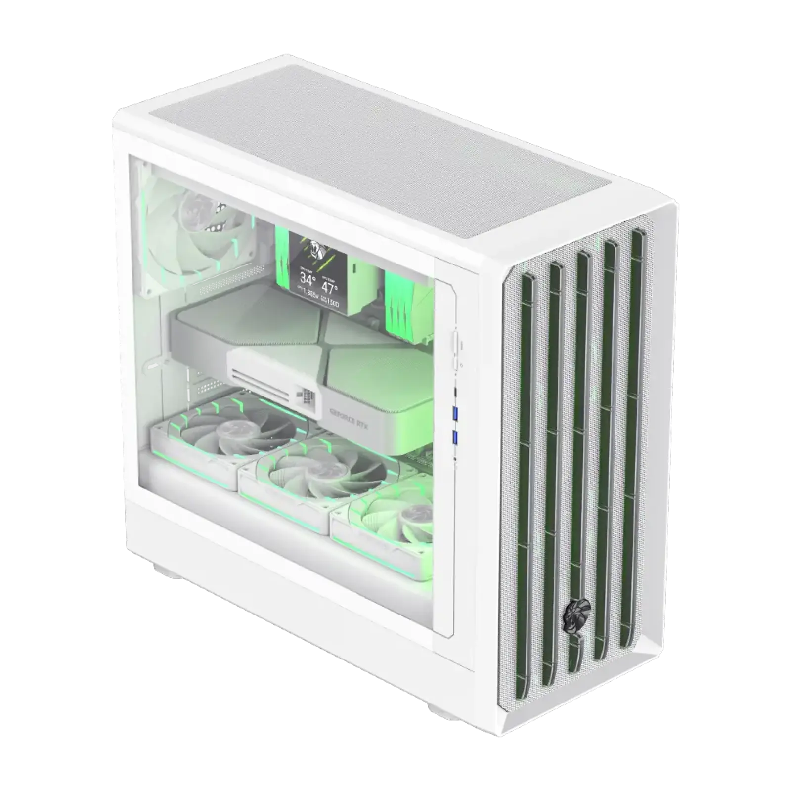 Корпус GAMEMAX комп'ютерний Mid Tower без блока живлення ATX, M-ATX,ITX, Tempered Glass,Mesh,USB3.0x2,Type- CLAW 460 WH UA