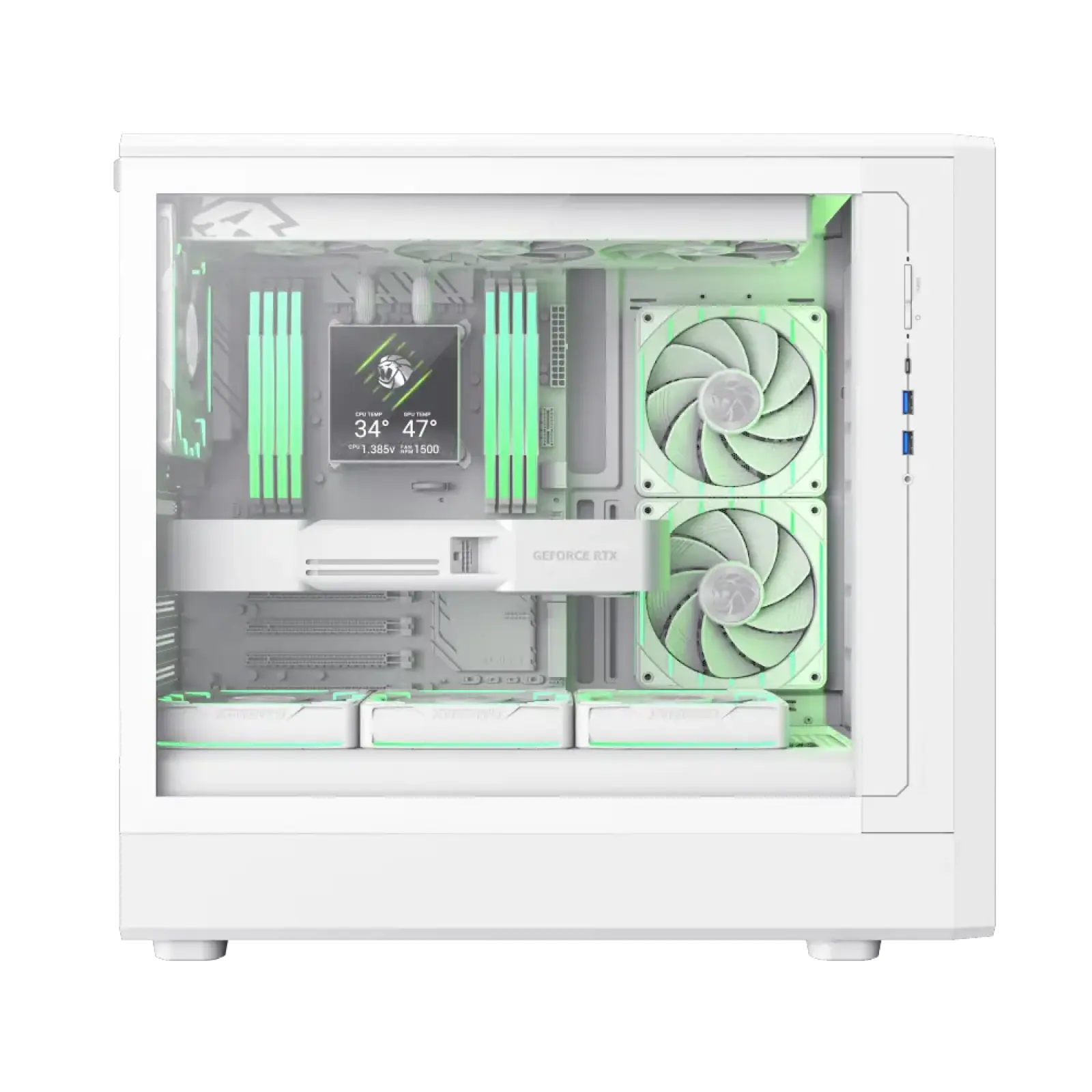 Корпус GAMEMAX комп'ютерний Mid Tower без блока живлення ATX, M-ATX,ITX, Tempered Glass,Mesh,USB3.0x2,Type- CLAW 460 WH UA