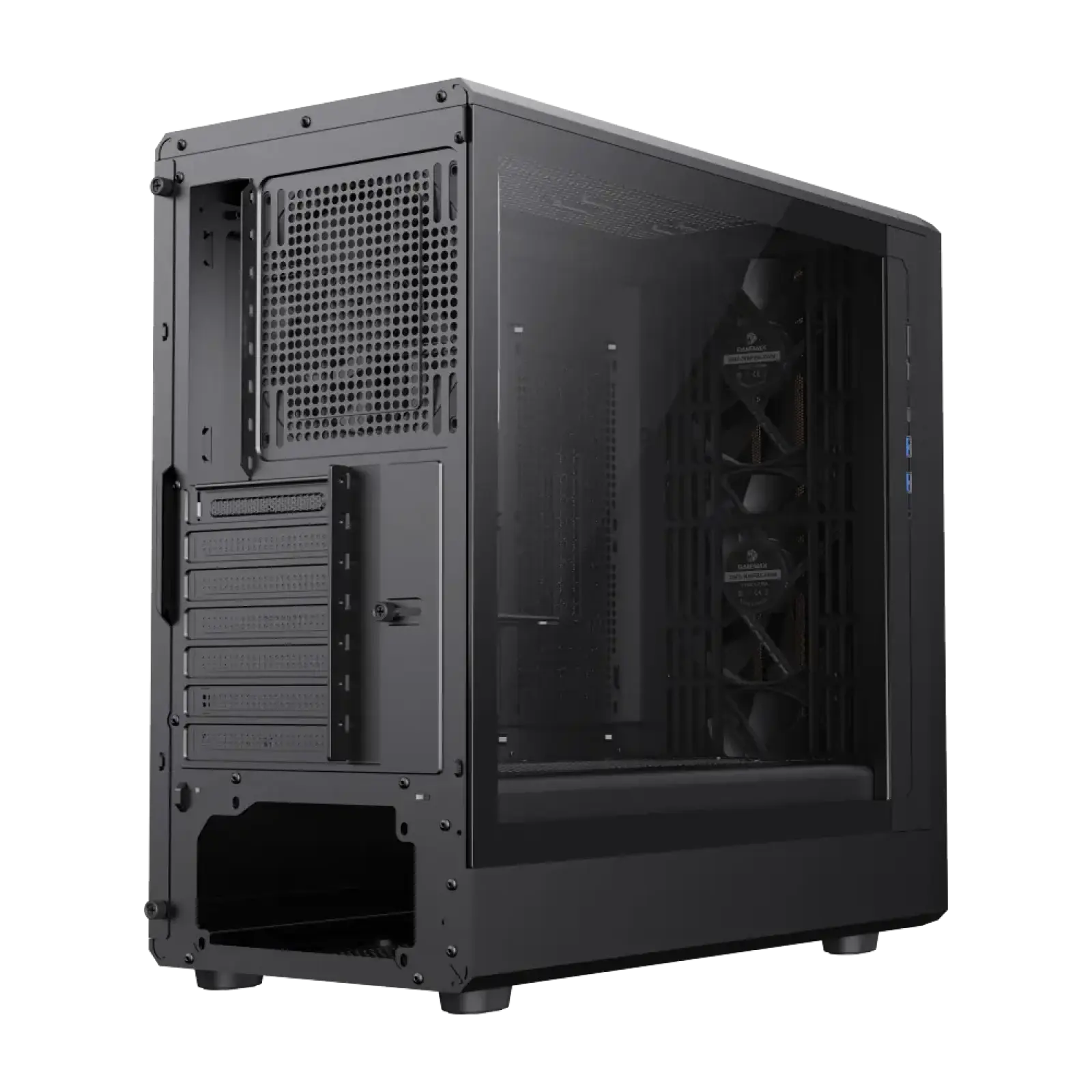 Корпус GAMEMAX комп'ютерний Midi Tower без блока живлення ATX, M-ATX,ITX, Tempered Glass,Mesh,USB3.2x2,Type CLAW 460 WB UA
