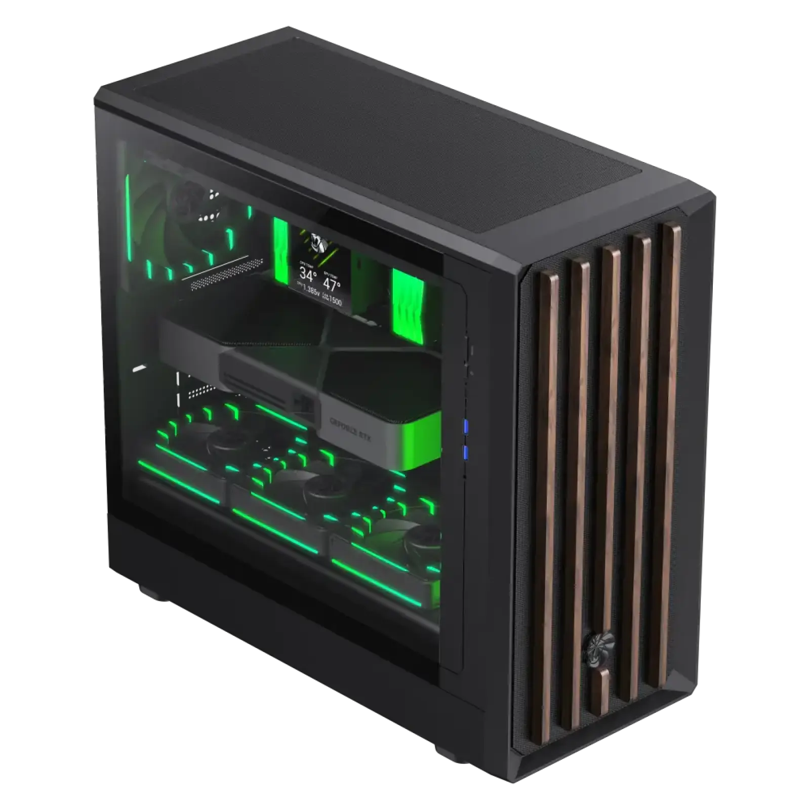 Корпус GAMEMAX комп'ютерний Midi Tower без блока живлення ATX, M-ATX,ITX, Tempered Glass,Mesh,USB3.2x2,Type CLAW 460 WB UA