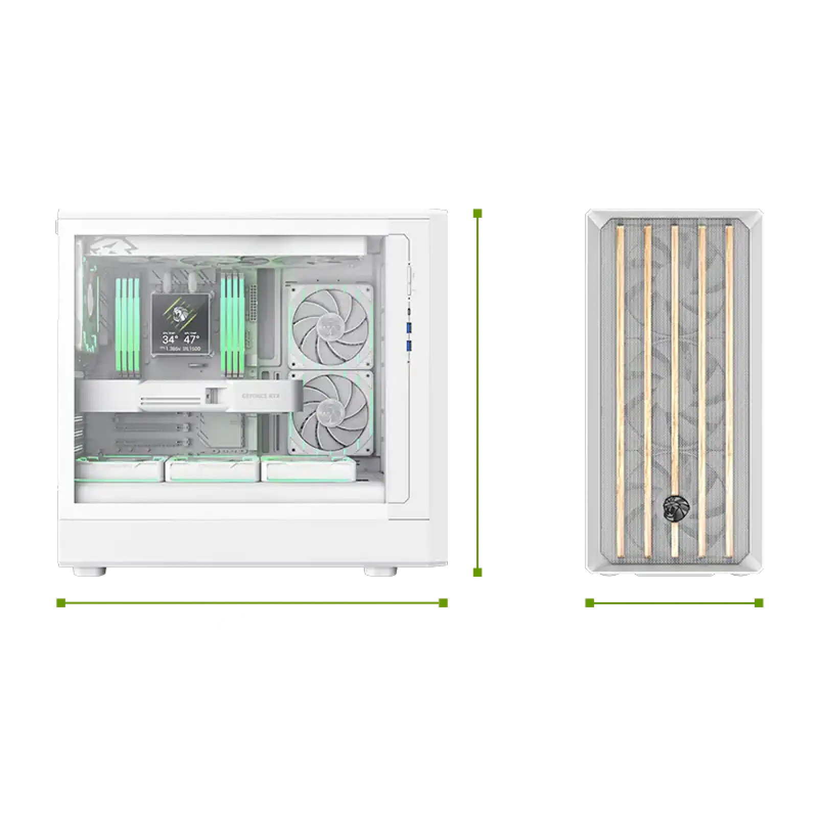 Корпус GAMEMAX комп'ютерний Midi Tower без блока живлення ATX, M-ATX,ITX, Tempered Glass,Mesh,USB3.2x2,Type CLAW 460 WW UA