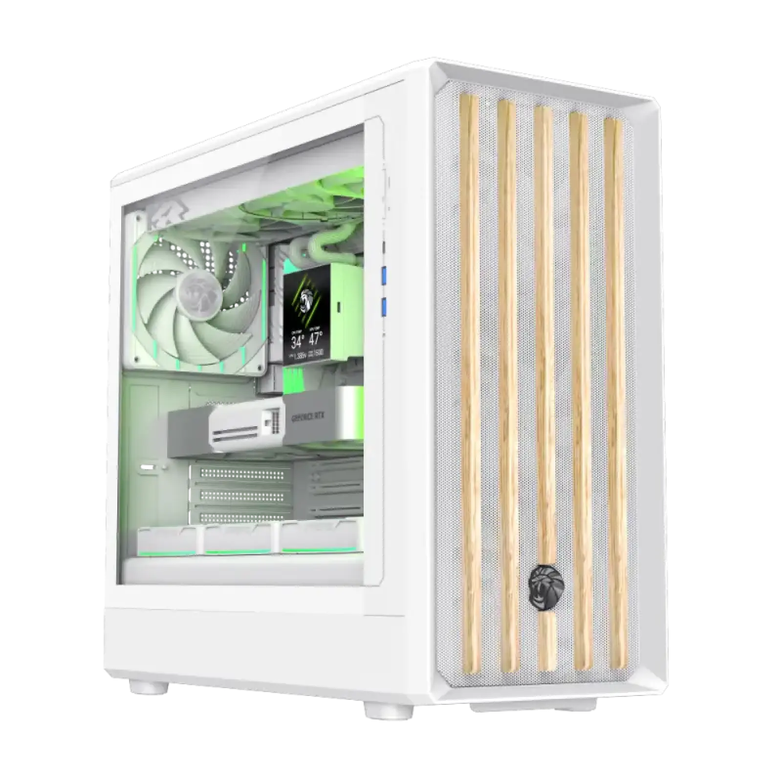 Корпус GAMEMAX комп'ютерний Midi Tower без блока живлення ATX, M-ATX,ITX, Tempered Glass,Mesh,USB3.2x2,Type CLAW 460 WW UA