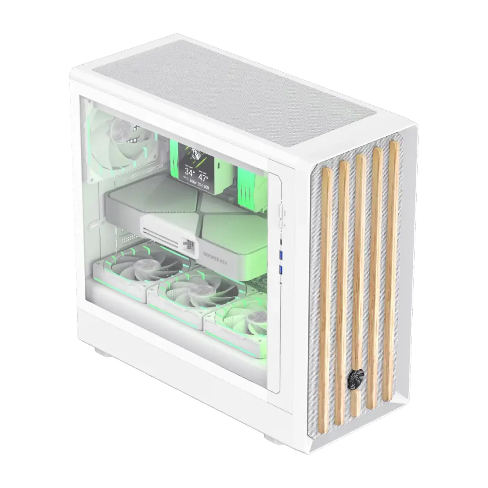 Корпус GAMEMAX комп'ютерний Midi Tower без блока живлення ATX, M-ATX,ITX, Tempered Glass,Mesh,USB3.2x2,Type CLAW 460 WW UA